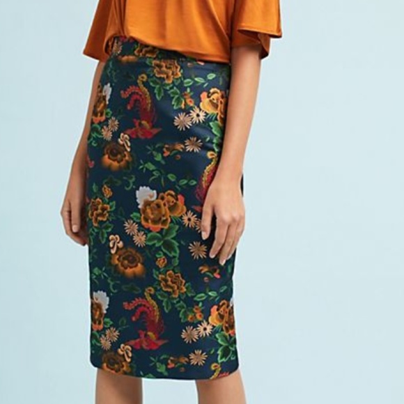 Anthropologie Dresses & Skirts - Anthropologie Navy, Asian-Inspired A-Line Skirt